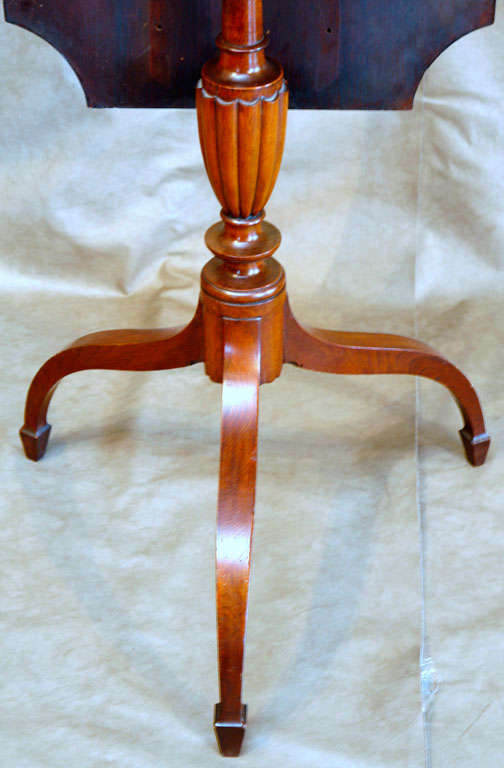 18th Century and Earlier Inlaid New England Federal Period Candle Stand